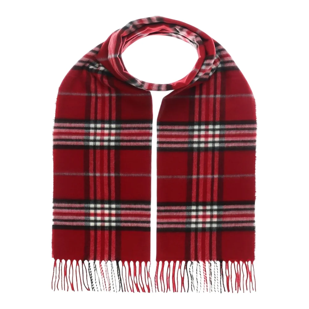FRAAS Women’s Plaid Cashmink Scarf True Red Tartan Winter Wrap Soft Warm 72